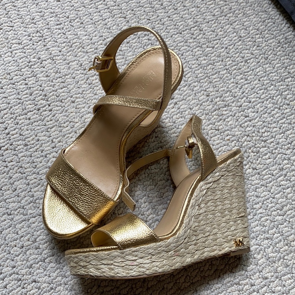 Michael Michael Kors Gold Espadrille Wedges